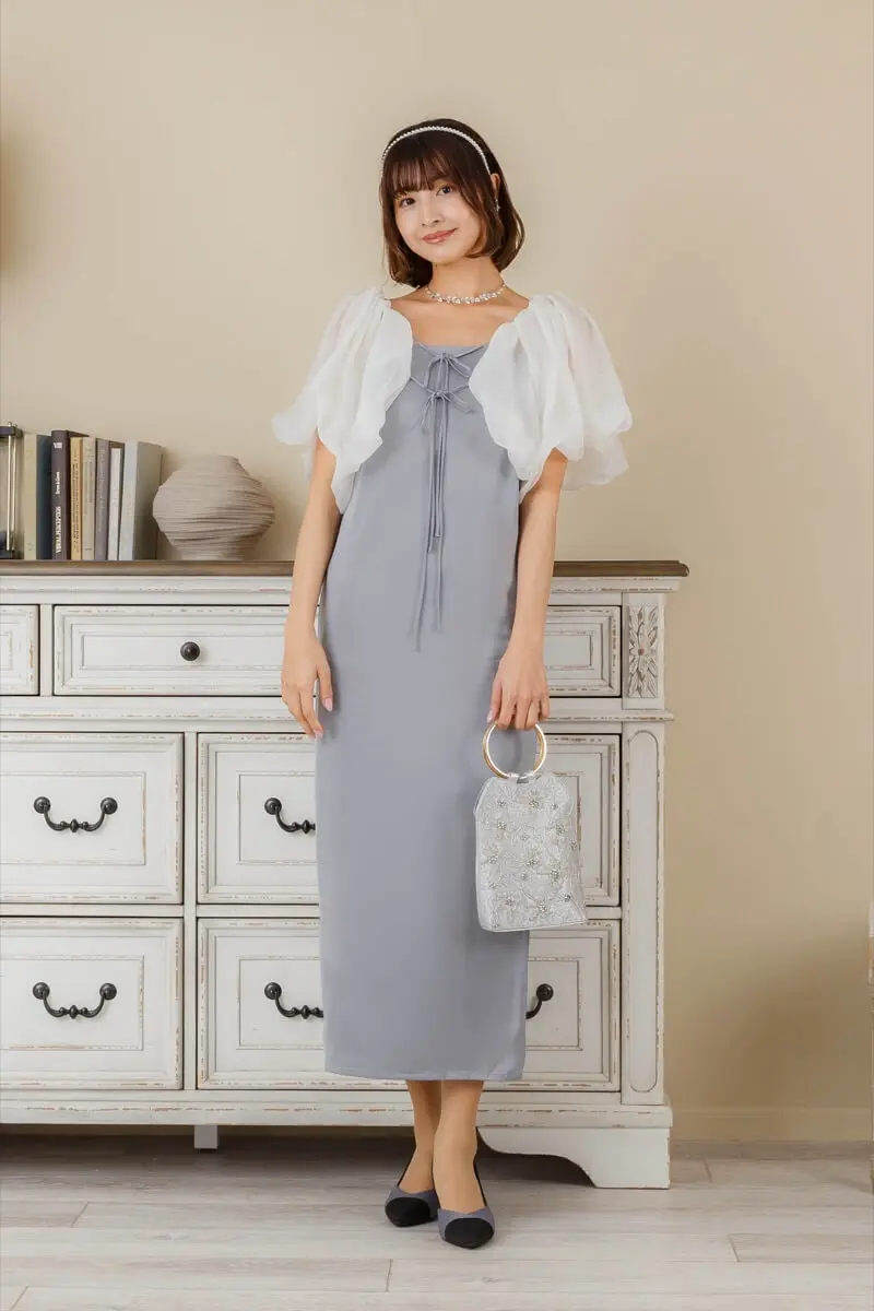 ブルーのシアーボレロ付きドレス | SALON by Chico | M | 結婚式