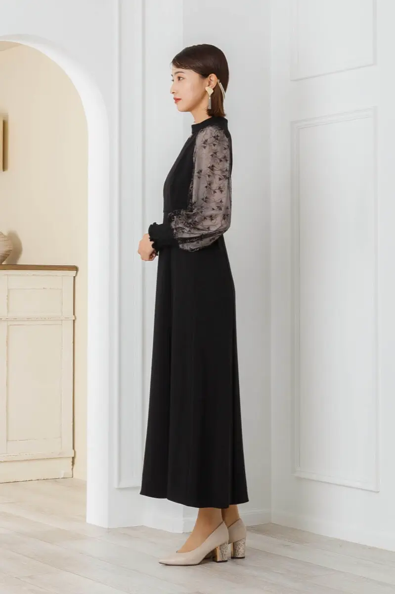 352】美品 アナイ エンブロイダリーチュールマーメイド スカート 黒 36