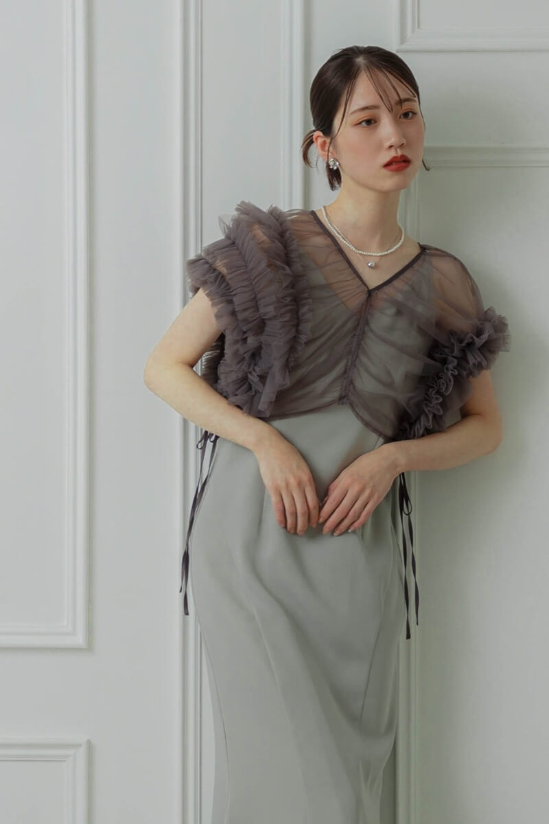 ミントのチュールトップスセットドレス | ANDRESD | S | 結婚式