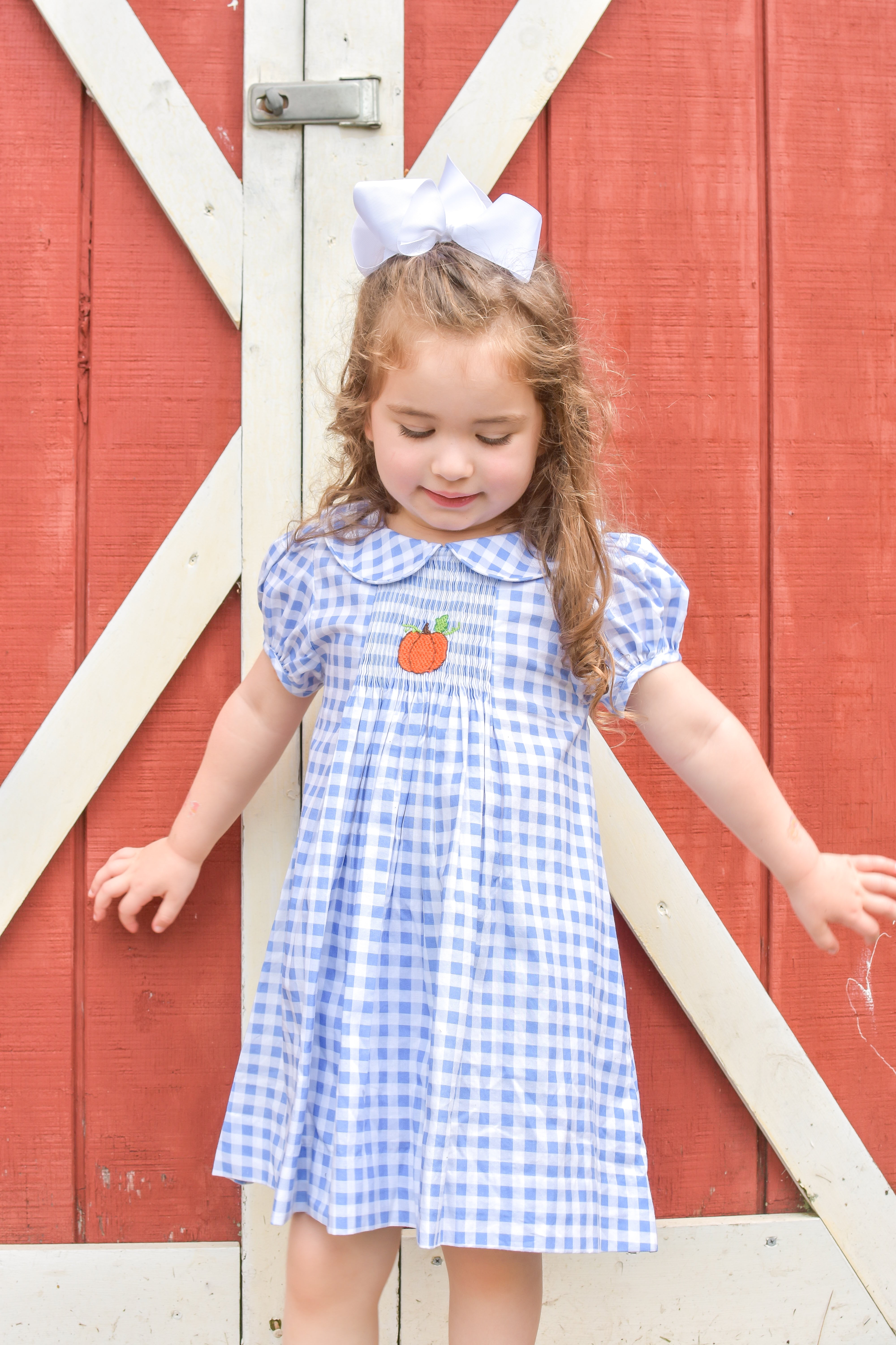 Blue Gingham Pumpkin Dress – Lillie & Lilah