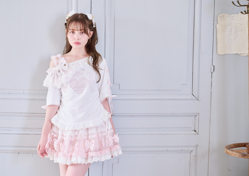 LIZLISA ダブルリボンニットファーポンチョ 白 ホワイト 量産型