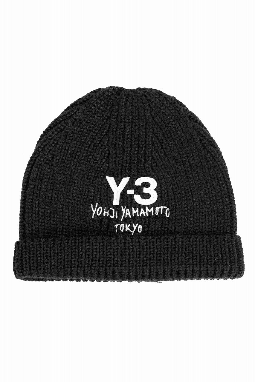 Y-3 Yohji Yamamoto CHUNKY KNIT BEANIE (BLACK) – LOOM OSAKA