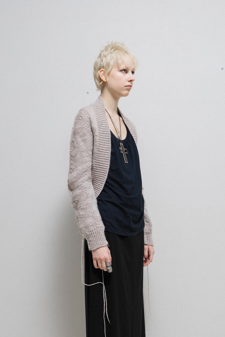 ANN DEMEULEMEESTER - SS06 Cashmere cropped cardigan with loose