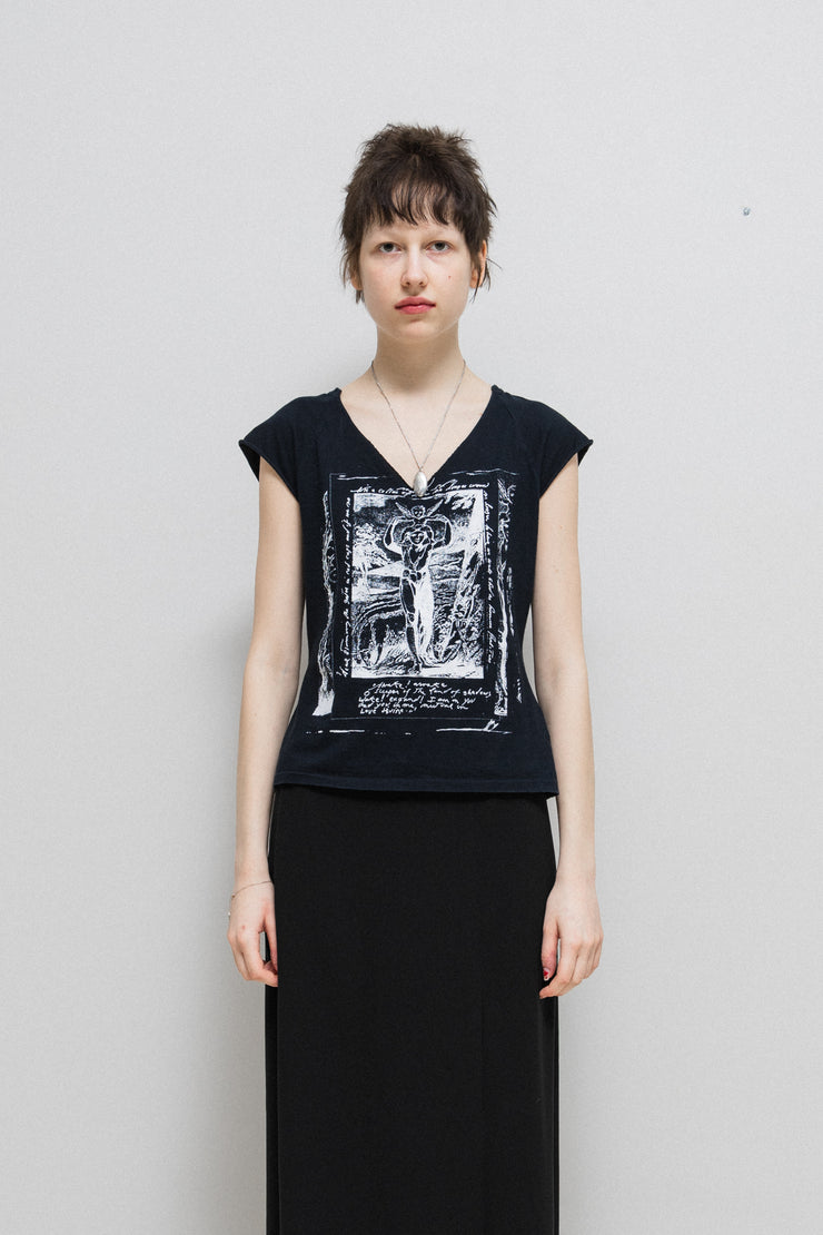 ANN DEMEULEMEESTER - SS03 Printed cotton top – L'OBSCUR