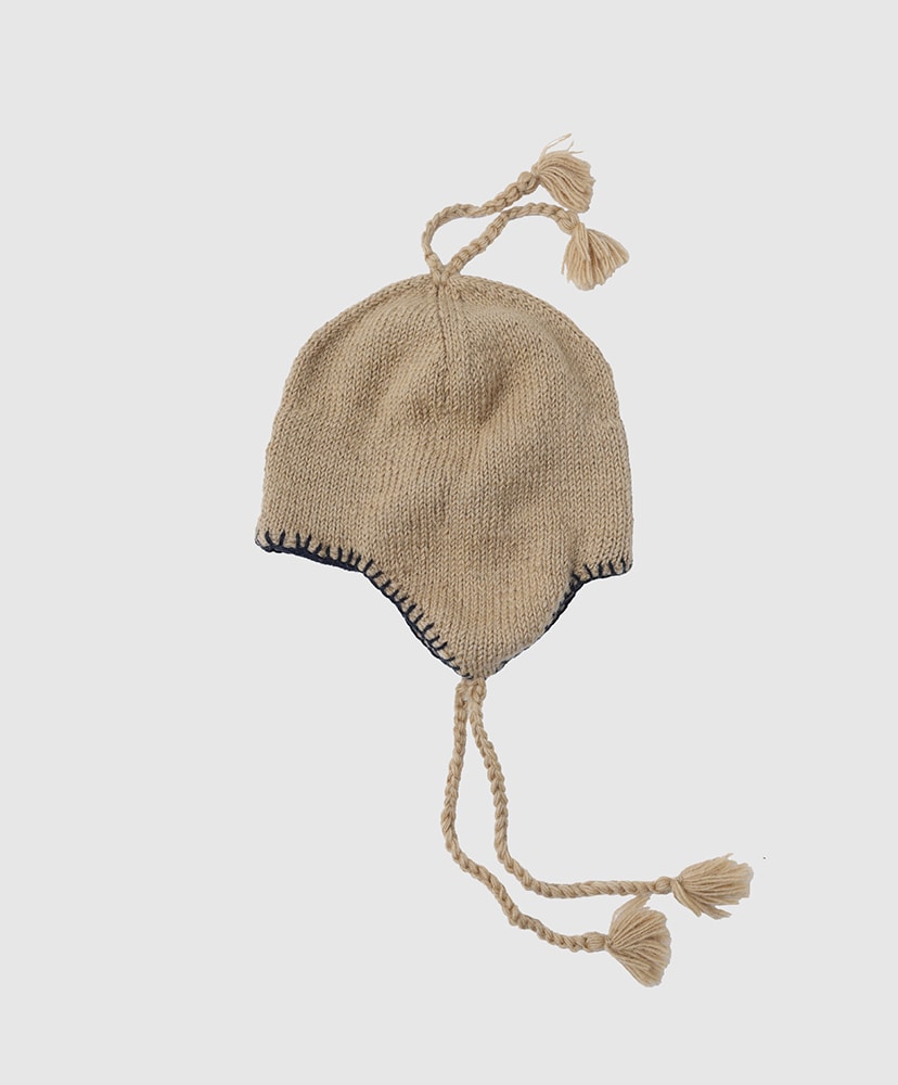 Hand Knit Ear Flap Beanie(ONE Khaki/カーキ): SEDAN ALL-PURPOSE