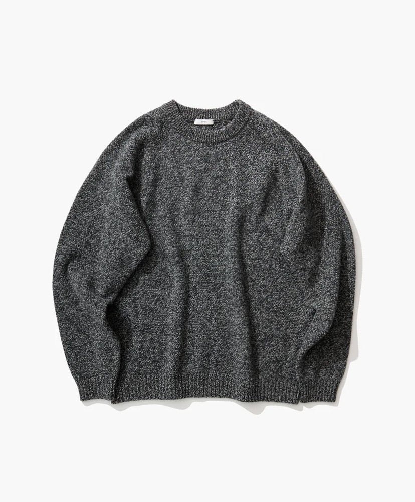 LAMBS WOOL | CREWNECK SWEATER(02(MEN) Charcoal Moku/チャコールモク