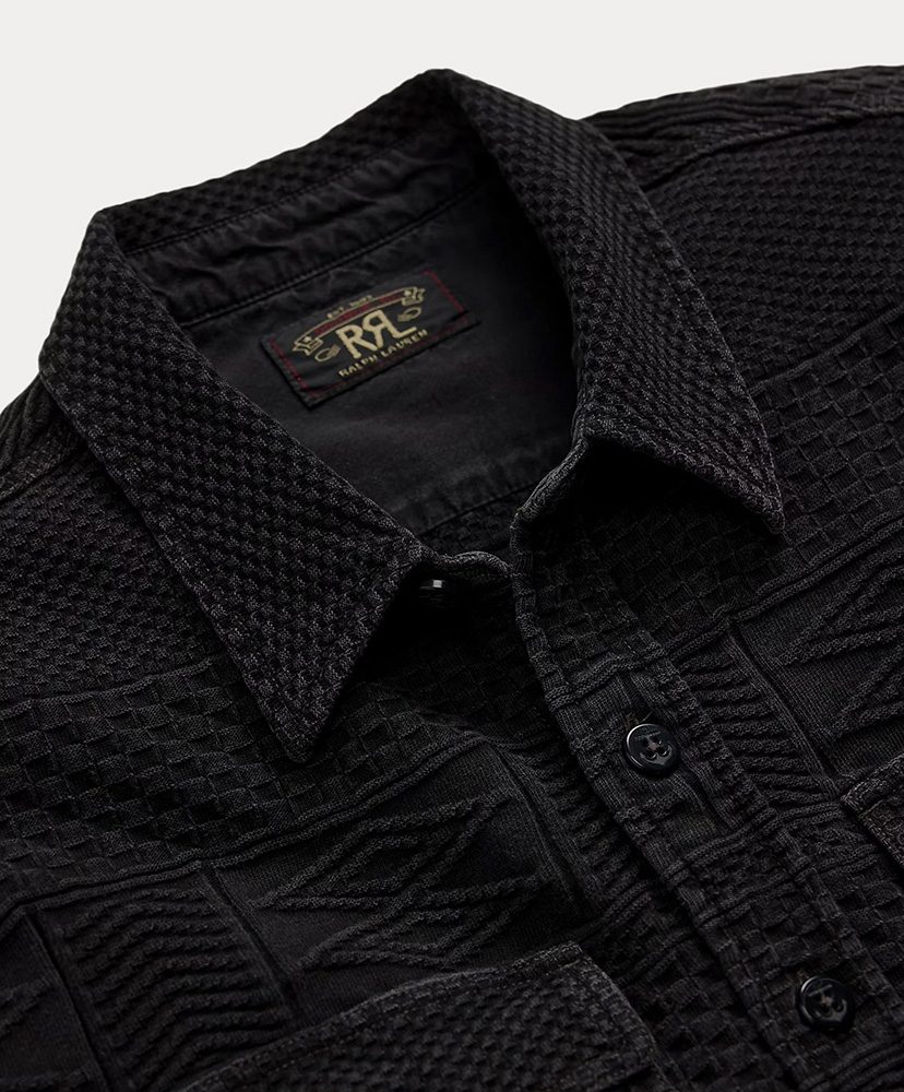 Indigo Jacquard Workshirt(L(MEN) Sulphur Black/サルファーブラック