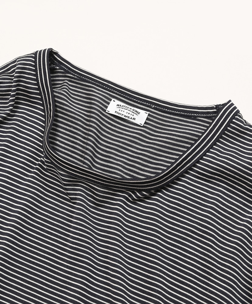 SILK S/SLEEVE LOOSE TEE(1(MEN) Navy White/ネイビーホワイト