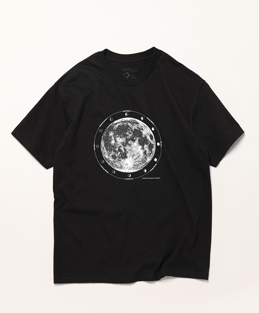 Moon Phases T-Shirt(L(MEN) Black/ブラック): Cotton Expressions