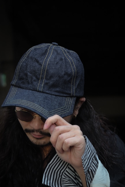 KIJIMA TAKAYUKI [251106 Recycled Denim Pentagon Visor Cap]