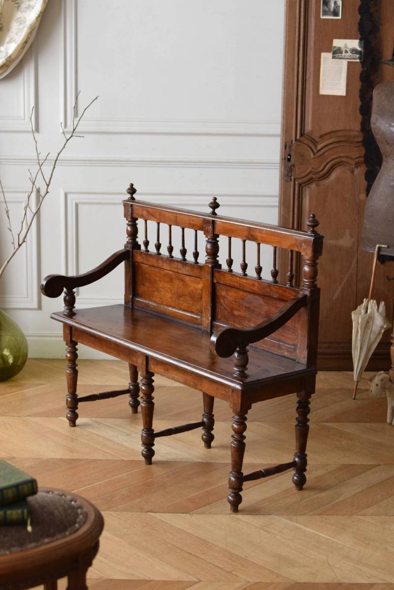 アンティークベンチ.8 フランス 教会 長椅子 チャーチチェア