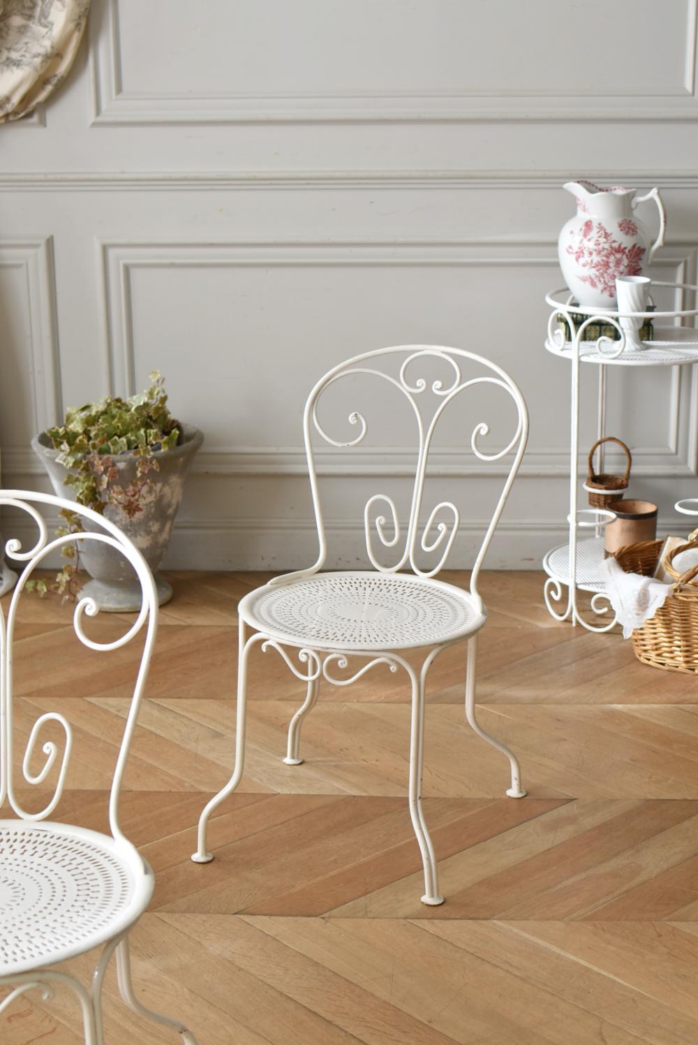 フランスアンティークガーデニング ガーデンチェア.6 アイアンチェア