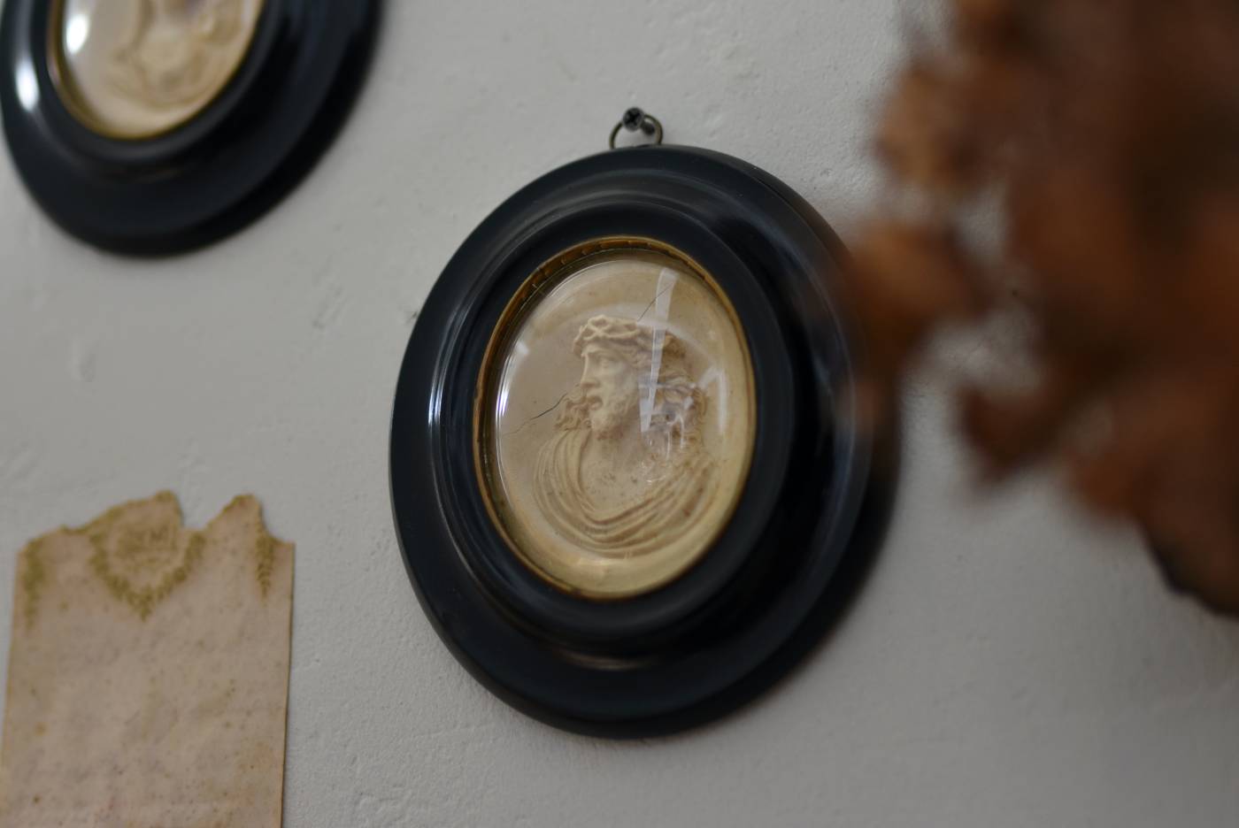 ガラスドームフレーム.S7 フランスアンティーク雑貨 オーバルフレーム