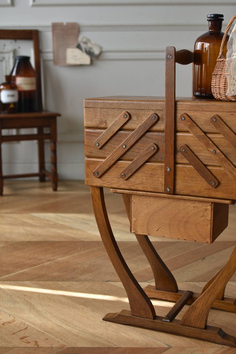 ソーイングボックス.20 フランスヴィンテージ家具 収納家具 裁縫箱