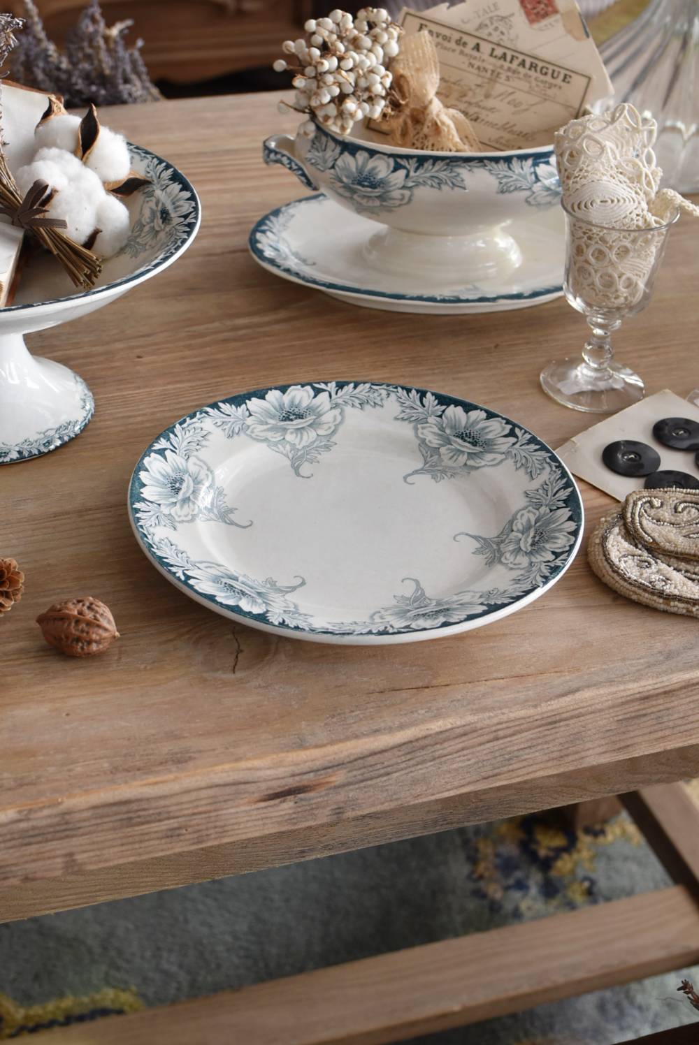 ラウンドプレート3.SUZANNE フランス食器 フランスアンティーク雑貨 皿