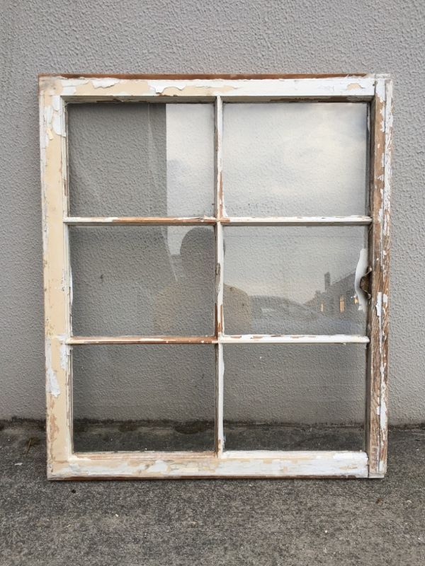 shabby chic シャビーシック まど 木枠ガラス窓 6分割 木製 ホワイト