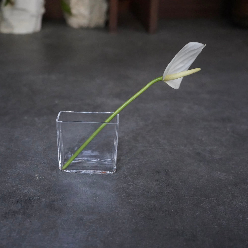 花瓶・フラワーベース スガワラガラス cube クリア S-size