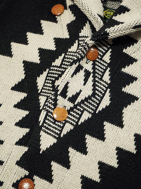 JELADO（ジェラード） 】 ネイティブ柄ショールカラーニット