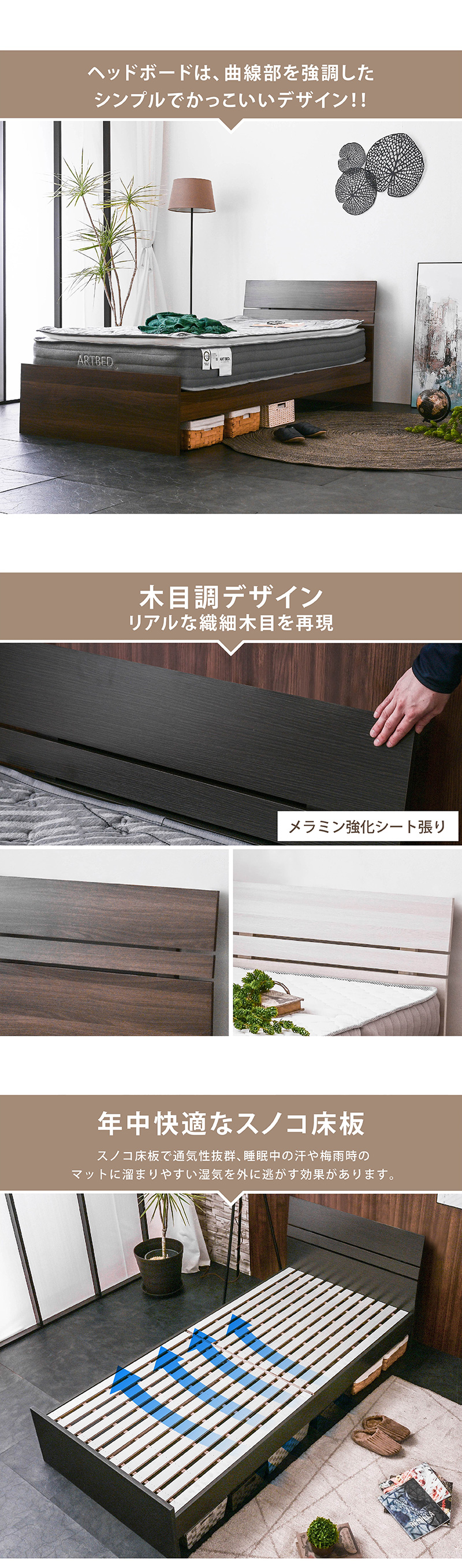 セミダブルベッド 【高級ピロートップポケットマット付き】ジェリー1