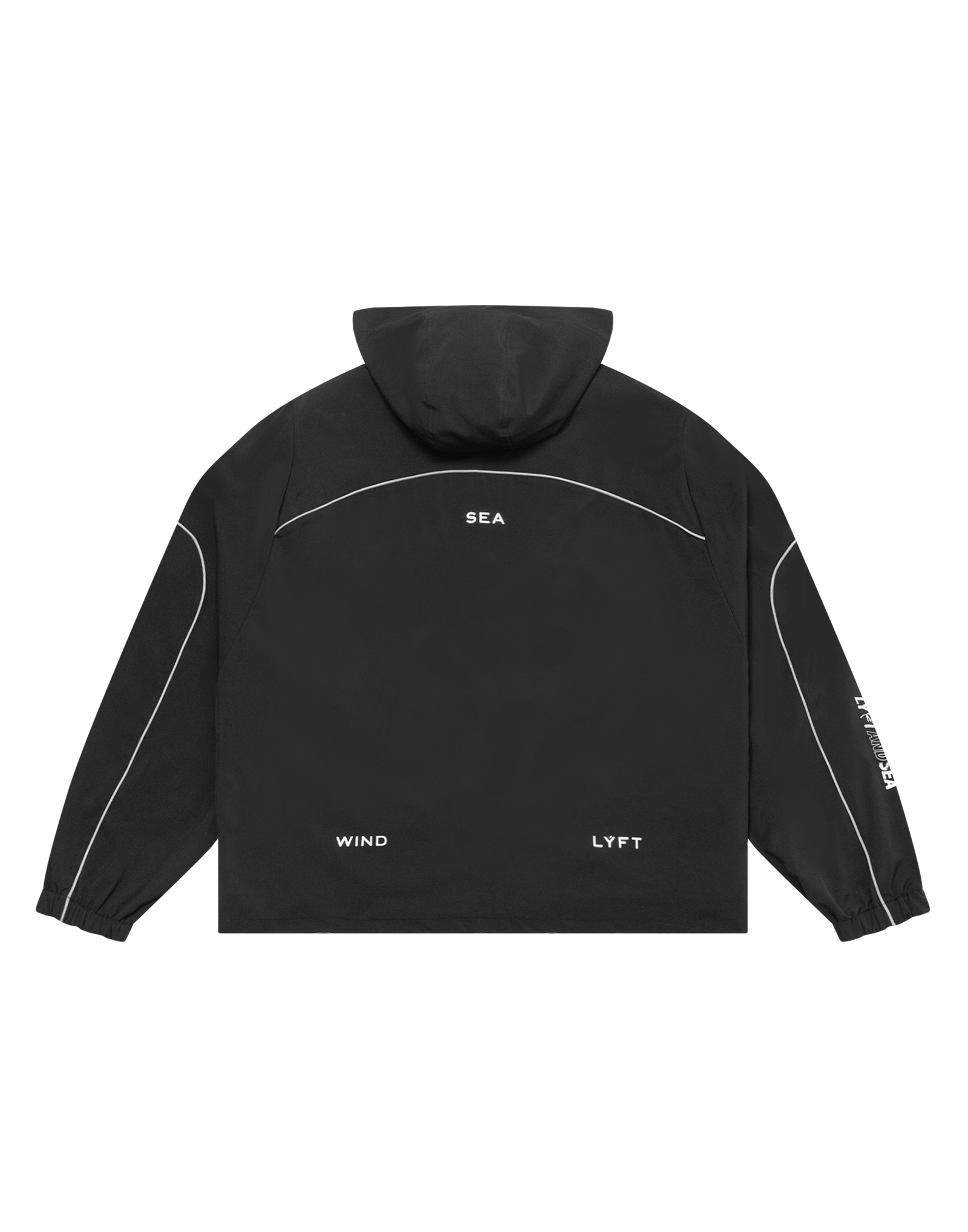 LÝFT × WIND AND SEA Piping Hooded Zip-Up Jacket - Black