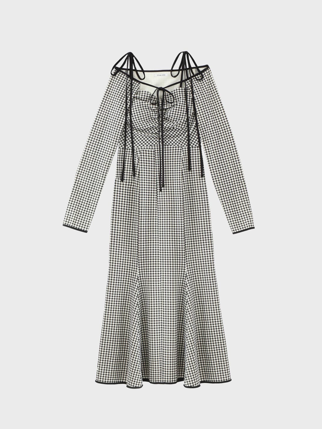 Gingham check ensemble long onepiece(eme10812) – M me eme