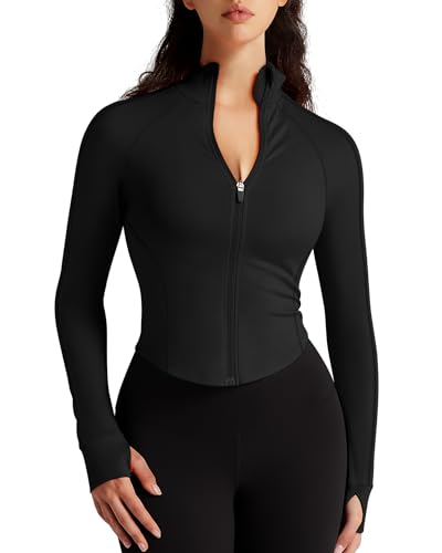 Amazon.com: colorskin Womens Zip Up Bbl Jacket Lightweight Cropped