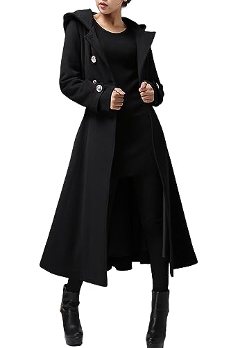 Amazon.com: Cicy Bell Womens Long Double-Breasted Hooded Coat