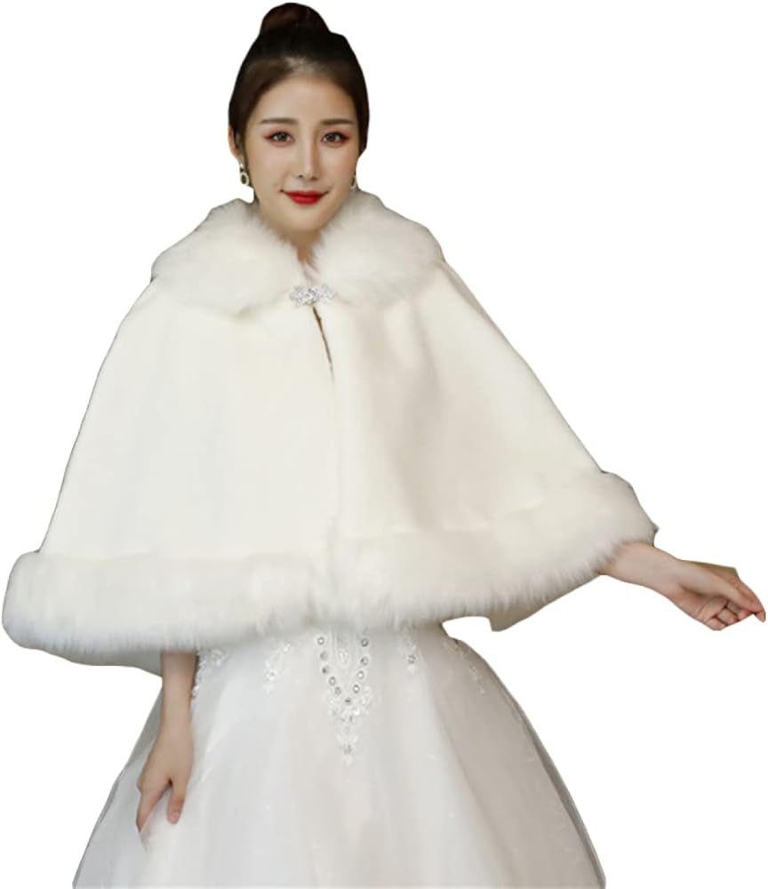 Amazon | [THLD] ケープコート Free Size フェイクファー 防寒