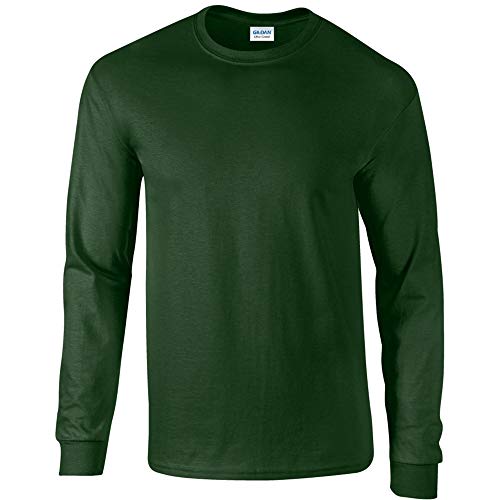 Gildan Mens Plain Crew Neck Ultra Cotton Long Sleeve T-Shirt (XL
