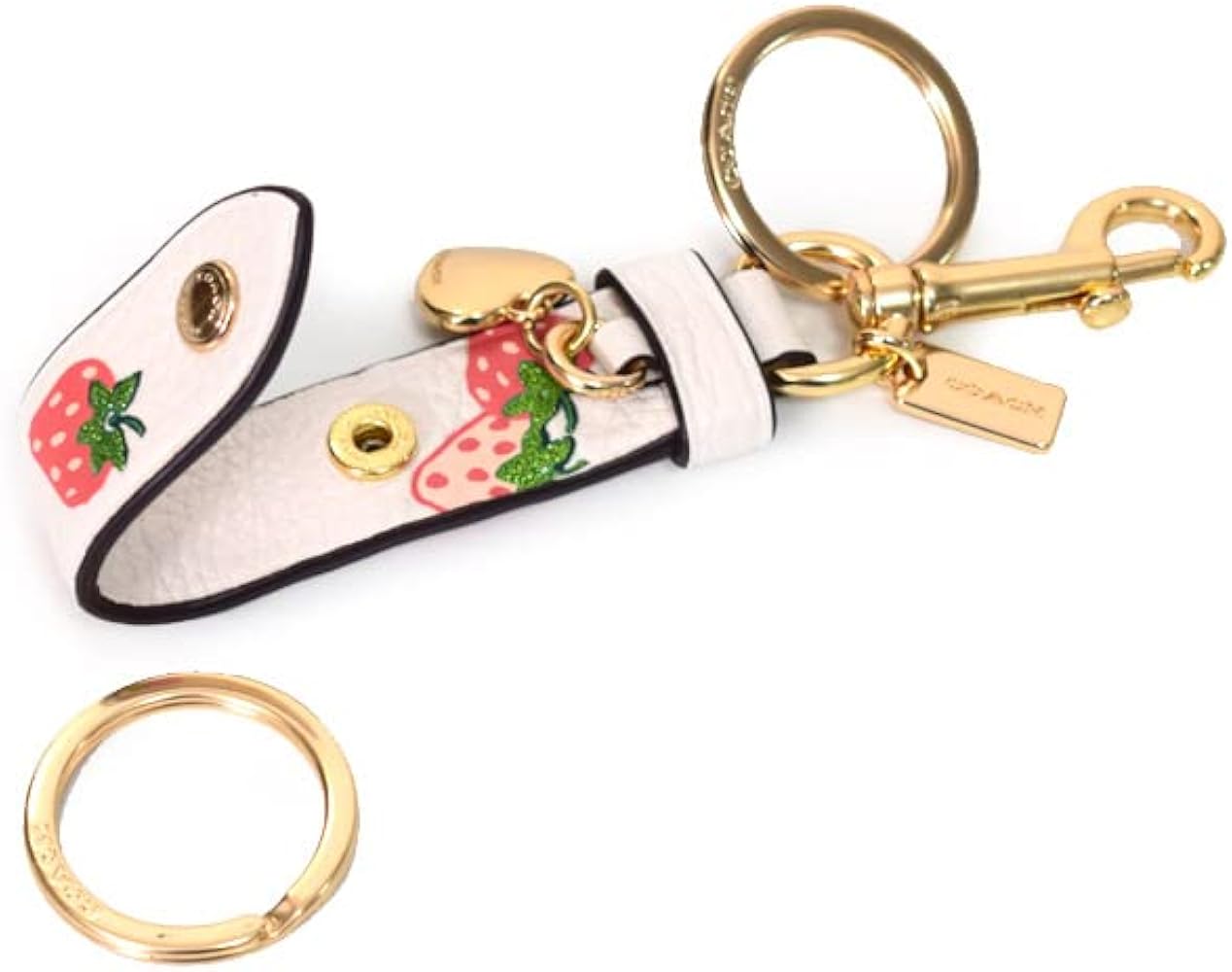 Amazon.co.jp: [COACH] コーチ キーホルダー レザー ストロベリー 苺