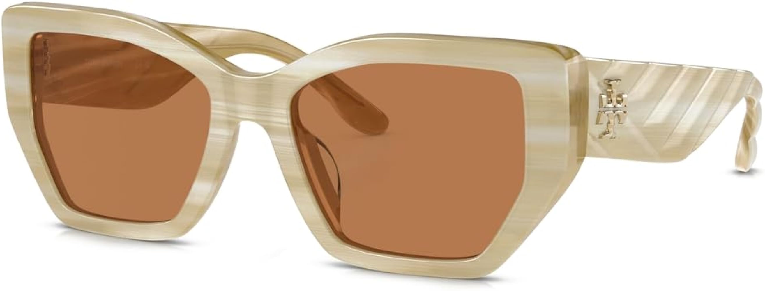Amazon.com: Tory Burch TY7187U Brown & Ivory Horn Sunglasses 53mm