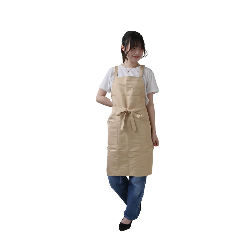 Amazon｜エプロン 無地 シンプル かわいい apron88 エプロン ベージュ