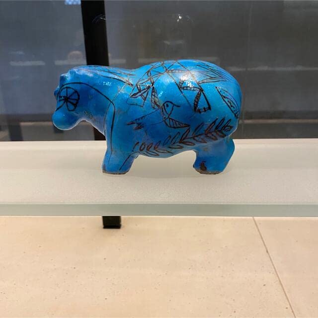 Amazon.co.jp: 青いカバ エジプシャンブルー 置物 復活再生の守神