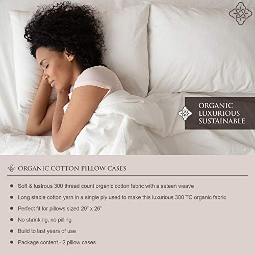Amazon｜BIOWEAVES 100% Organic Cotton Pillow Cases 300 Thread