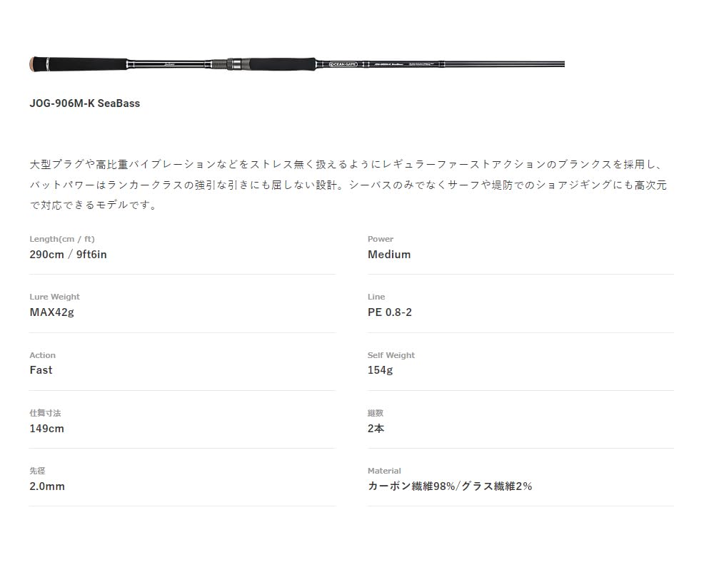 Amazon | ジャクソン(Jackson) オーシャンゲート JOG-906M-K SeaBass