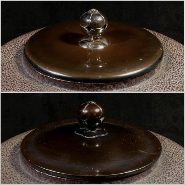 236 人間国宝 高橋敬典造 刷毛目 広口釜 共布 共箱 茶道具