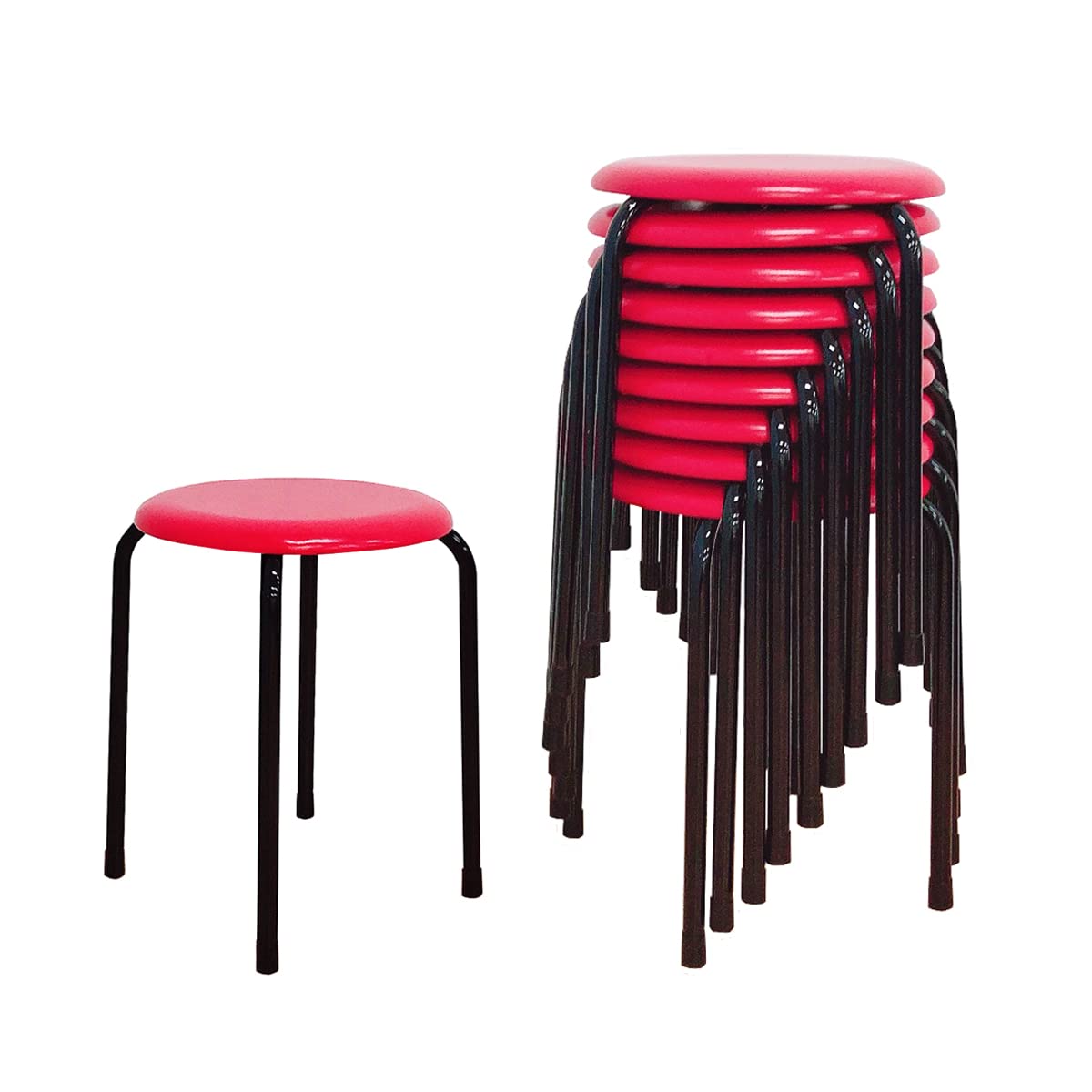 Amazon.co.jp: 丸椅子 パイプ椅子 スタッキングチェア 丸イス スツール