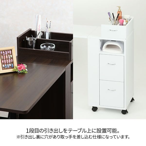 Amazon.co.jp: 折りたたみ ネイル テーブル デスク 机 キャスター付き