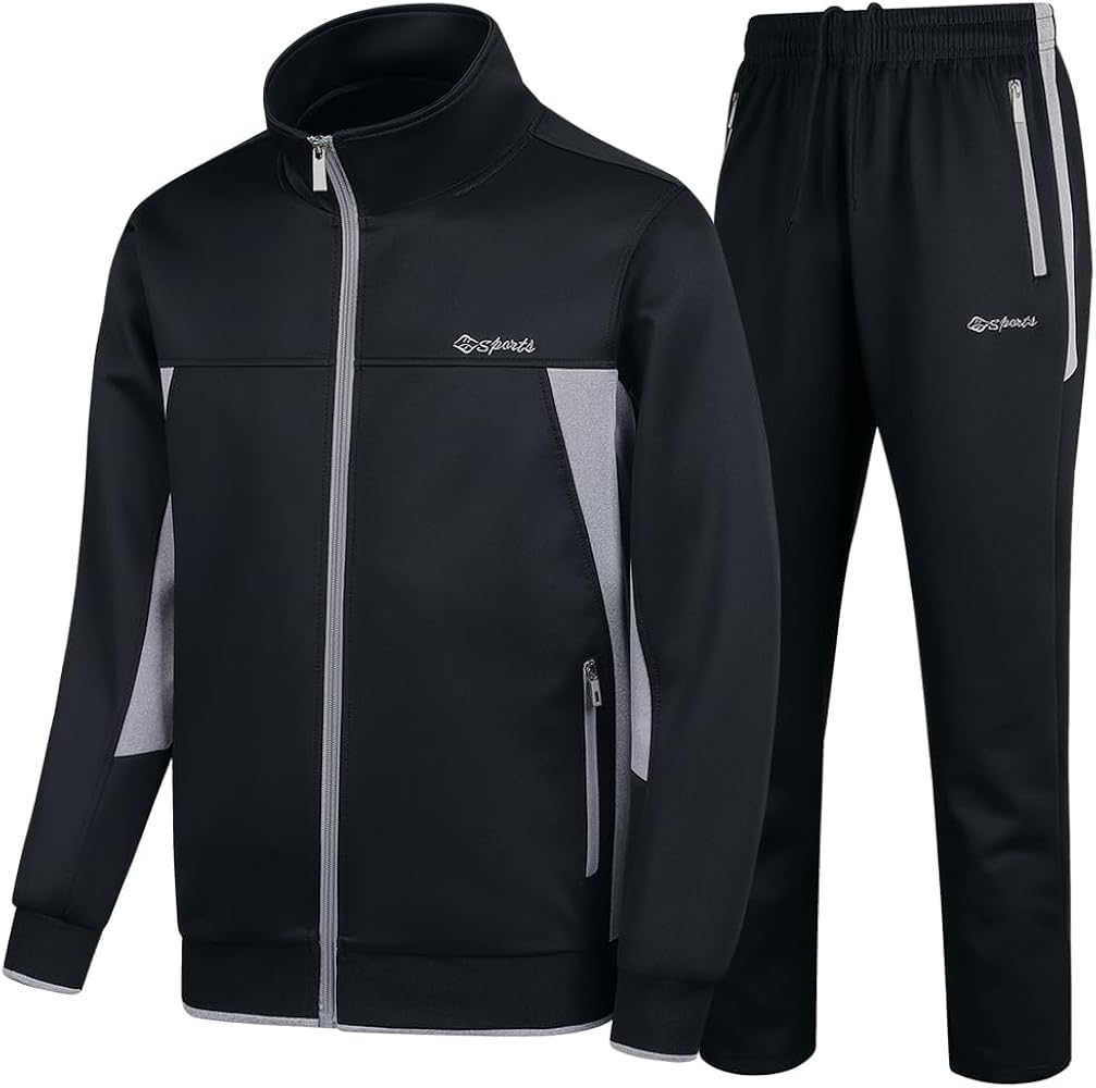 Guanzizai Men's Casual Tracksuit Long Sleeve Sweatsuit Athletic