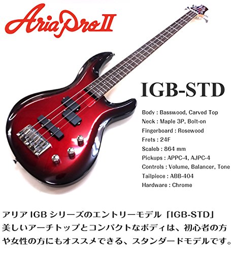 Amazon | Aria Pro II アリア プロ IGB-STD PWH エレキ ベース 【Ebi