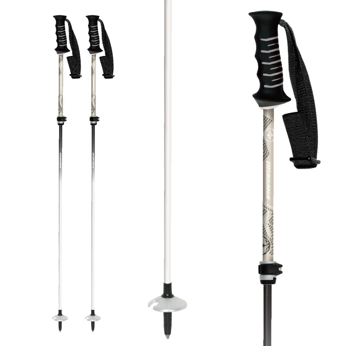 Amazon | [オガサカ] スキーストック 伸縮カーボンポール LC-FS/BE BE