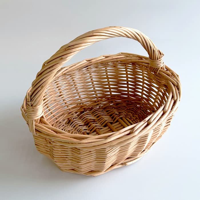 Amazon.co.jp: 「ナチュラルカラー」柳素材の手付きミニバスケット