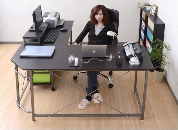 Amazon.co.jp: コーナー パソコンデスク モニター台 付き コンセント