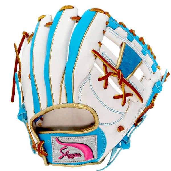 専用 久保田スラッガー 内野手用 軟式グローブ 右投用 ホワイト/ピンク