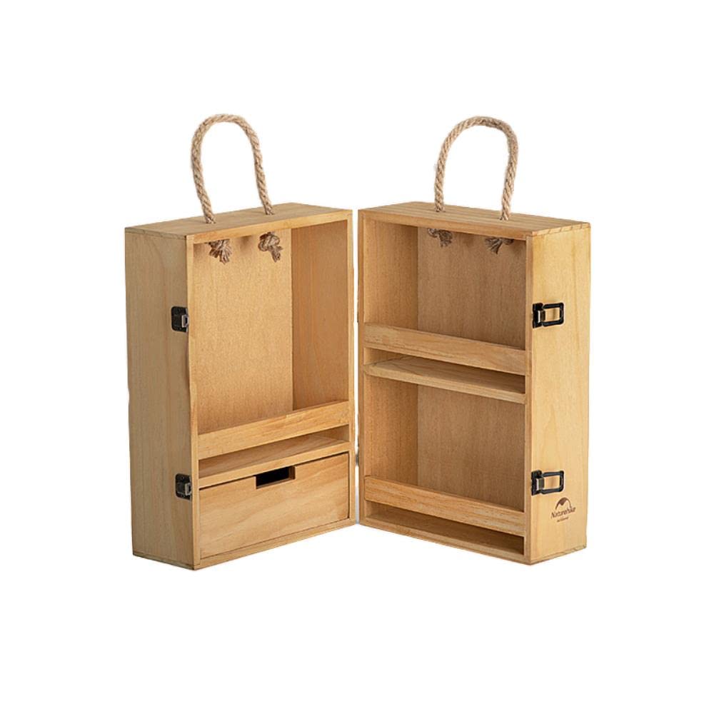 Amazon | Naturehike 木製スパイスボックス/屋外用多層調味料ボックス