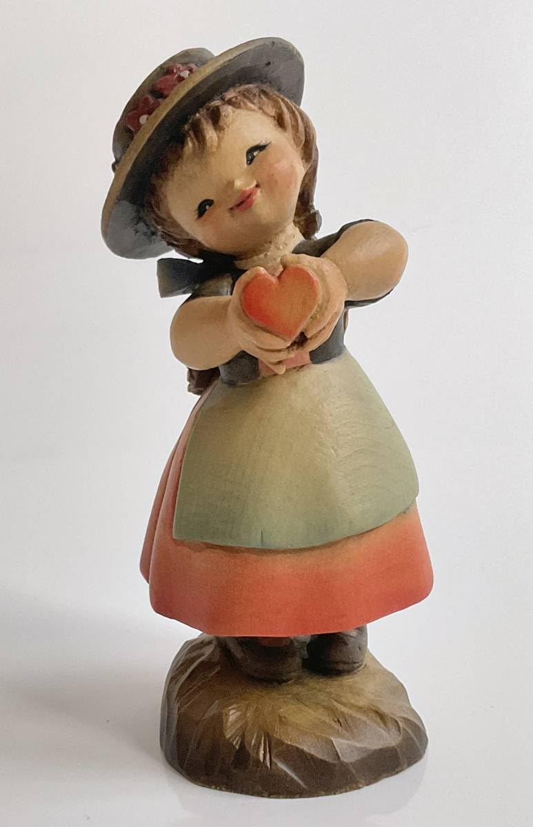 希少 ANRIアンリ サラ・ケイ【Let's Play】木彫り人形約16.5cm 希少