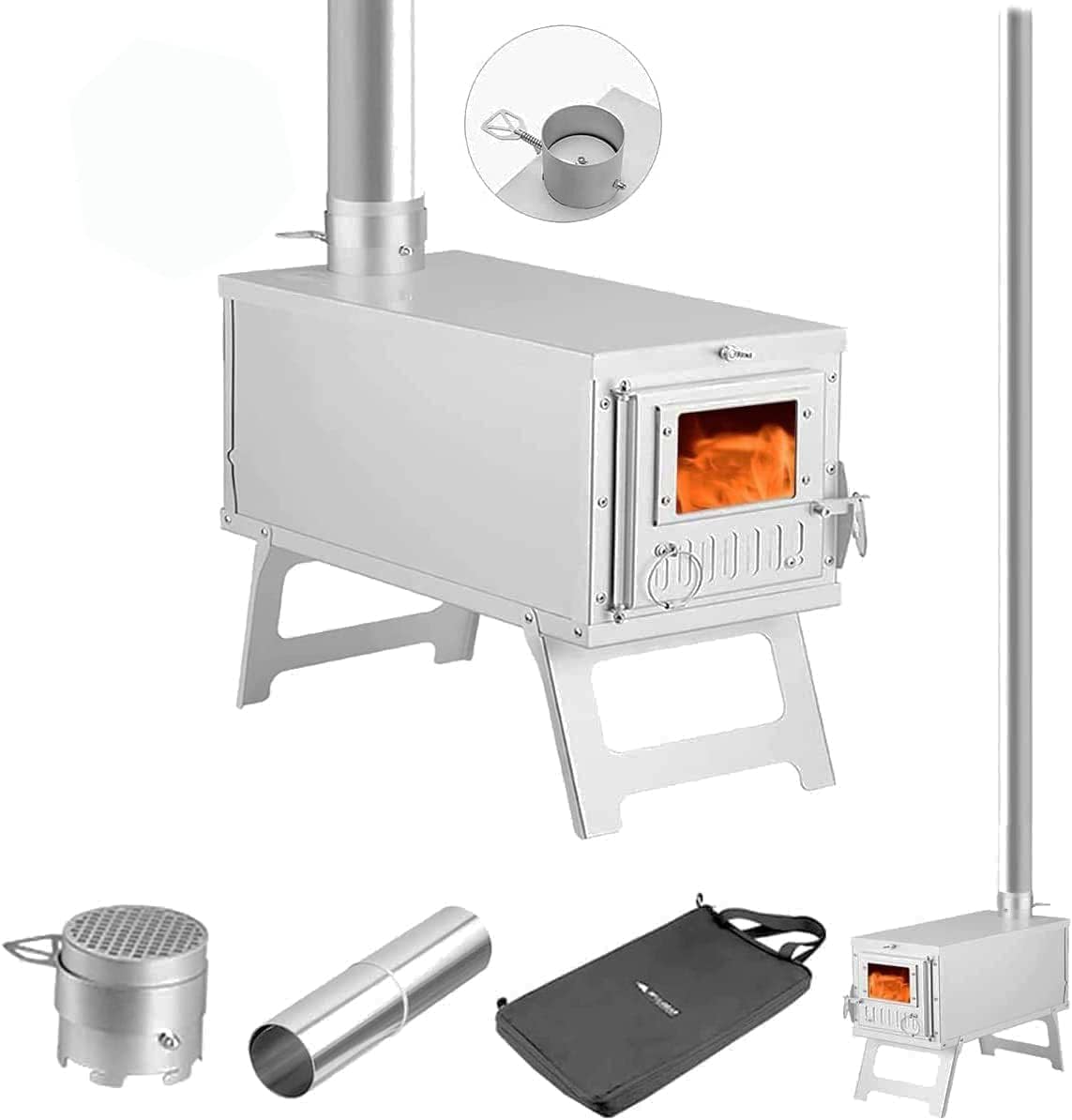 3F UL GEAR 超軽量折りたたみ薪ストーブ 304ステンレス コンパクト