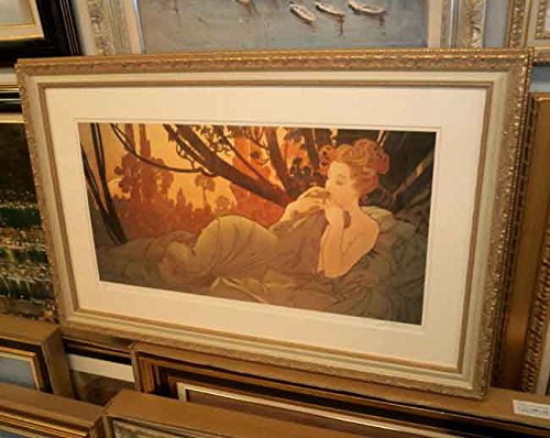 Amazon.co.jp: ミュシャ 黄昏 シルクスクリーン版画 限定300部