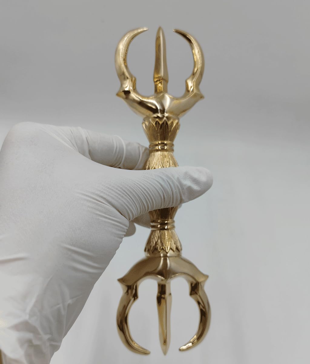 Amazon｜大々型 三鈷杵 長さ21cm 密教で使われる仏具 密教法具 前具