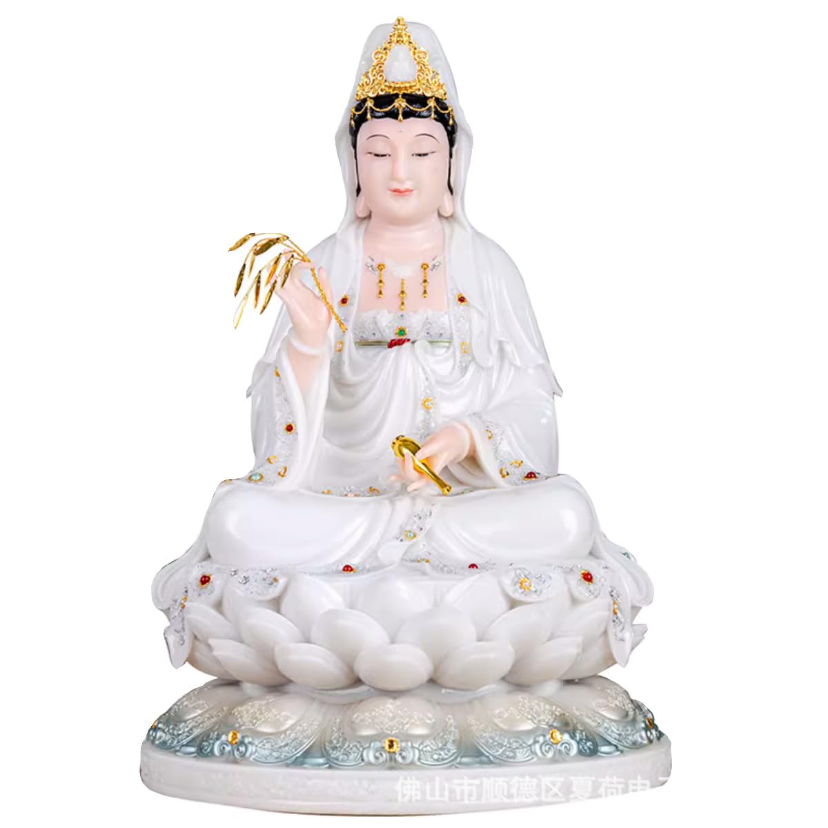Amazon.com: Usoway 汉白玉观音菩萨家用供奉佛像Statue of Buddha 石雕